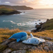Crochet Stingray Baby Rattle | Aqua, Organic Cotton, Fair Trade