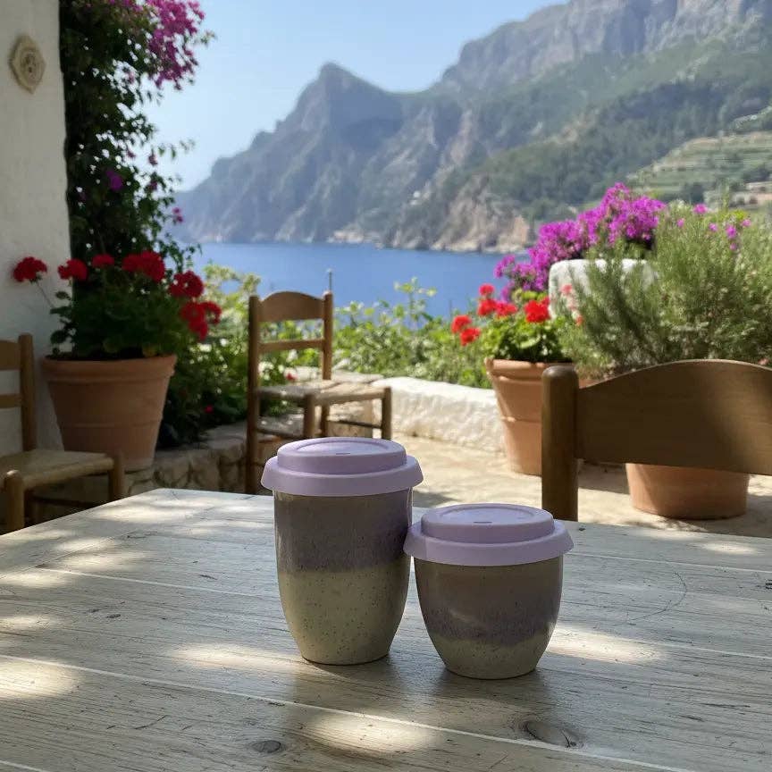 Ceramic Flat White Cup 6oz in Deia