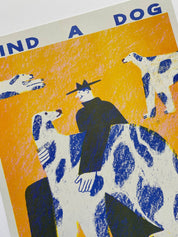 Find A Dog and Stroke It | Riso print A3