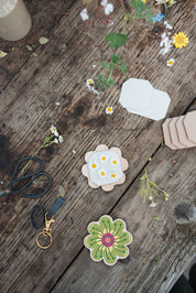 Keyring Flower Press | Greens & Yellows