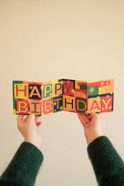 Happy Birthday Concertina Greeting Card