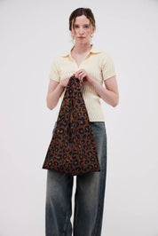 Leopard print foldable shopping bag by Original Duckhead, further view