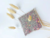 Seed Motif Silk Gold Lavender and Rose Bag