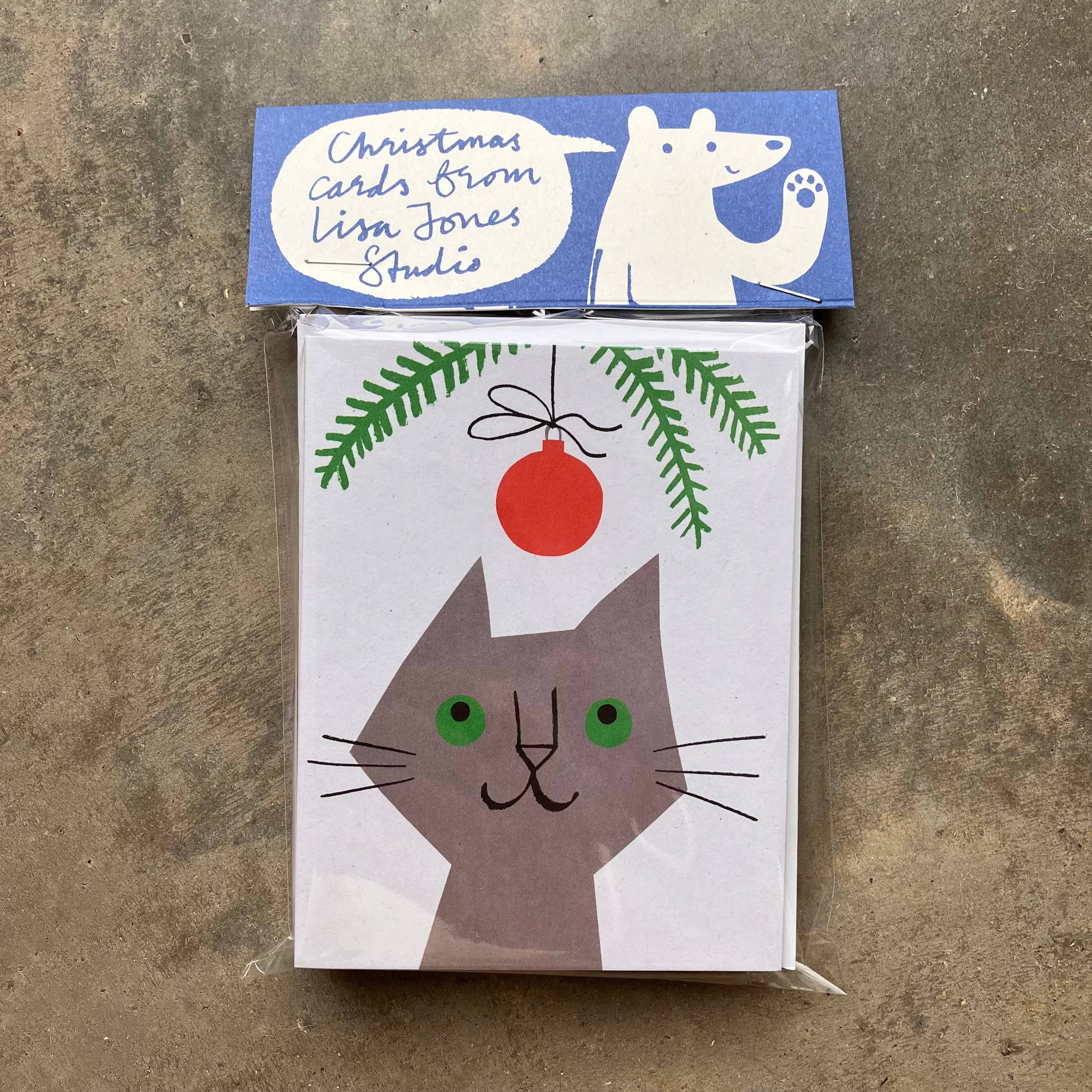 Christmas Cards | Pack of 10 (Cat & Reindeer)