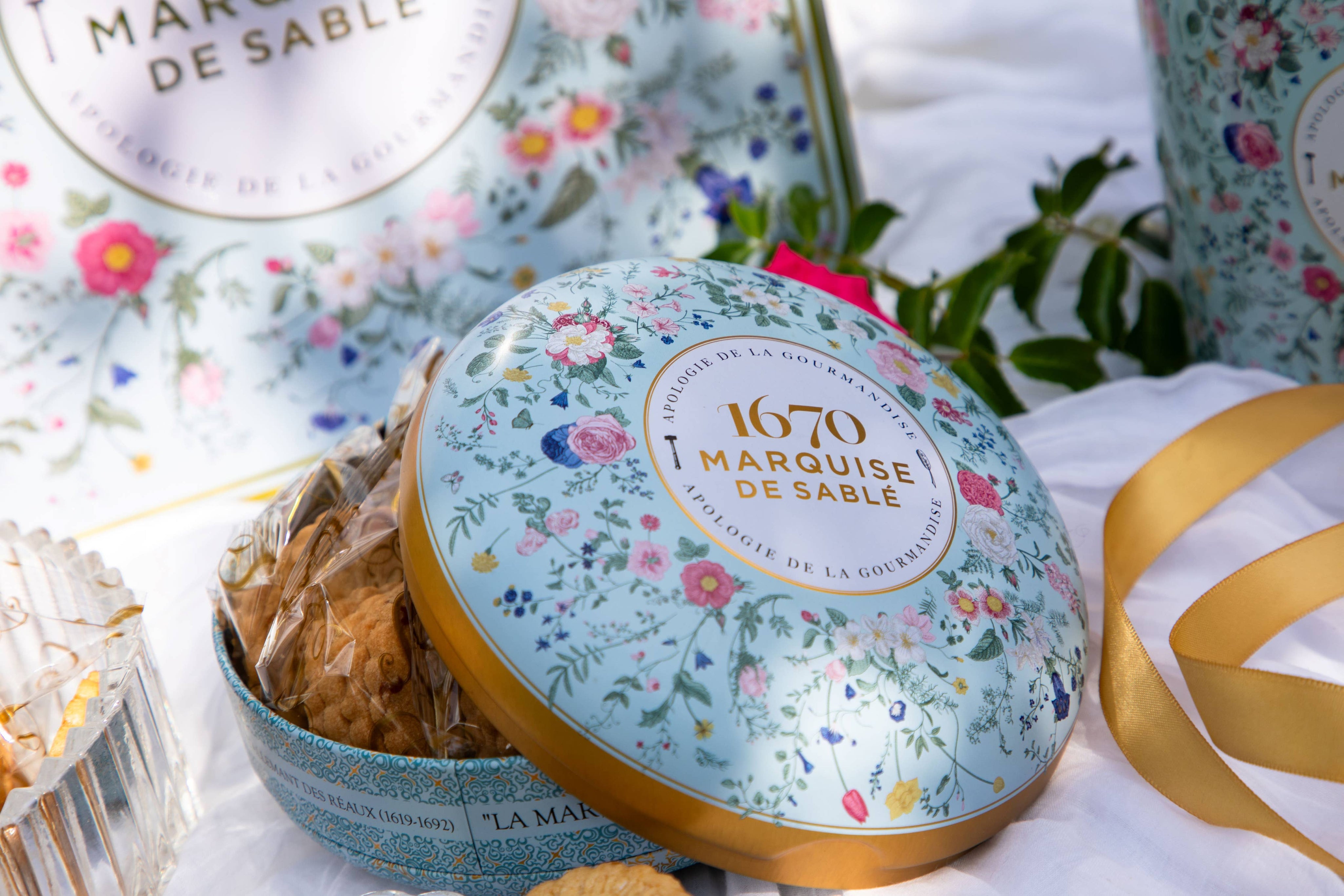 Shortbread Biscuit | Salted Butter Caramel, "Bouquet Sauvage" Round Tin, 175g
