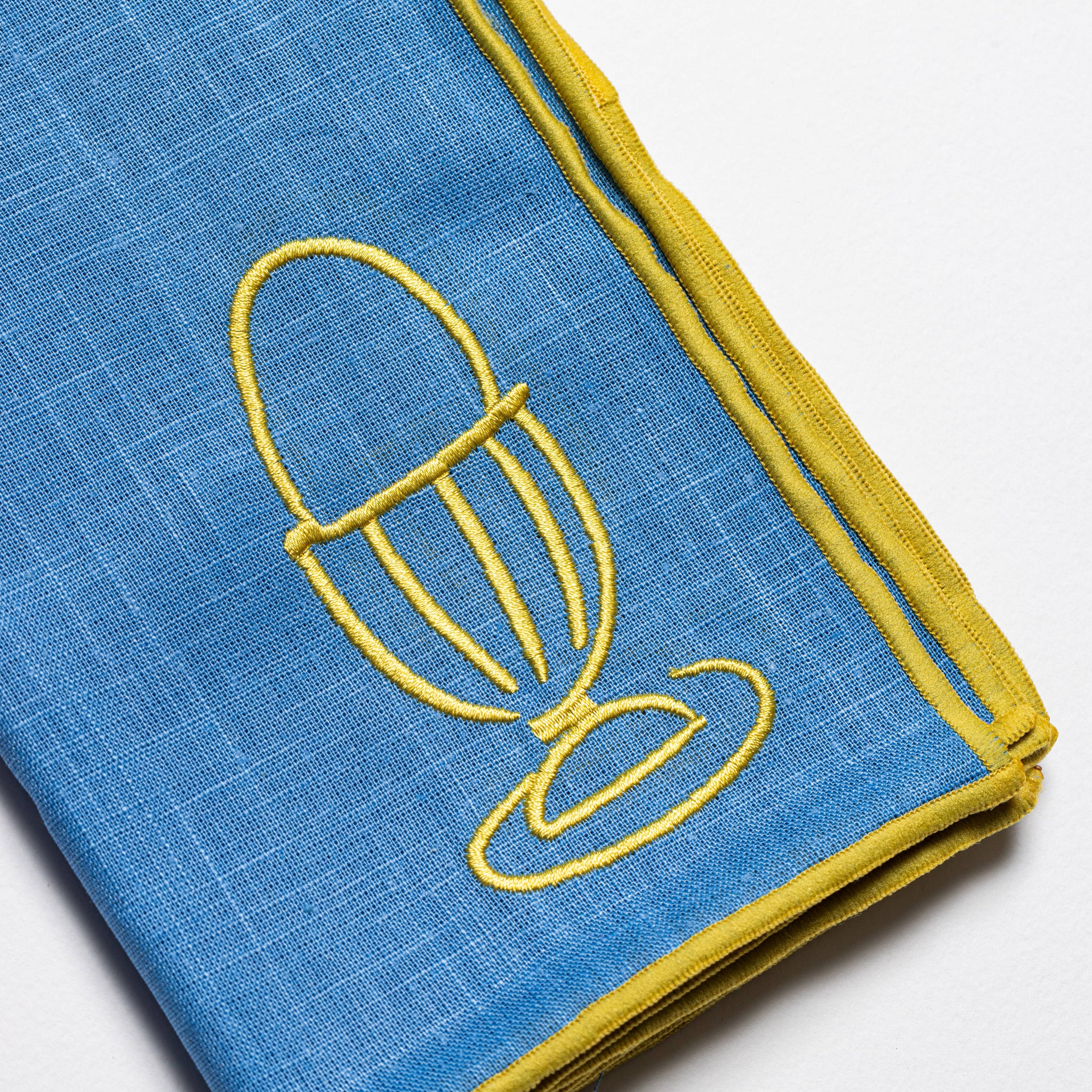 Egg napkins styled on a breakfast table