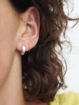 Roake Studio | Ida Mini Brushed Silver Huggie Hoop Earrings