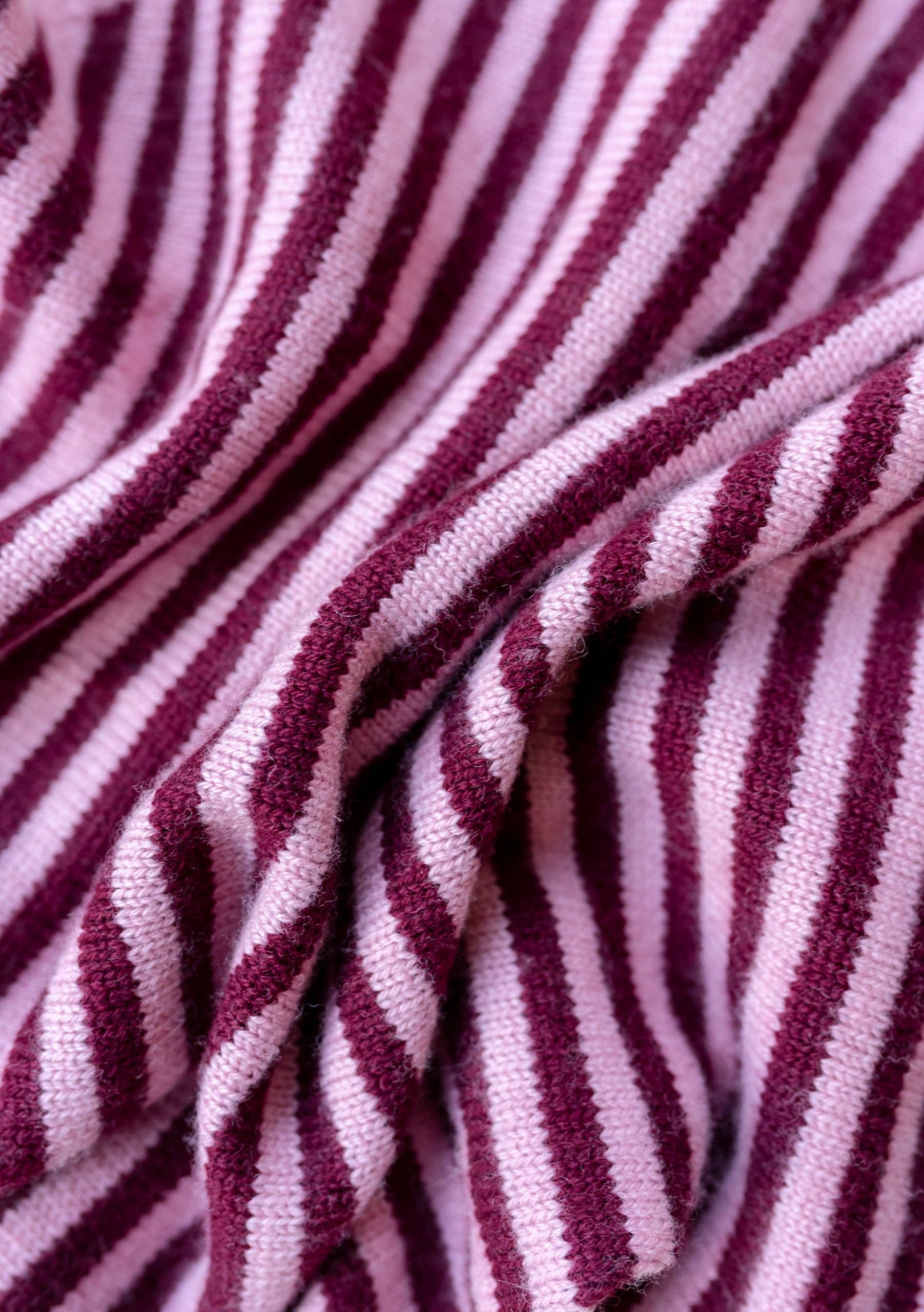 Merino Triangle Scarf | Pink Stripe
