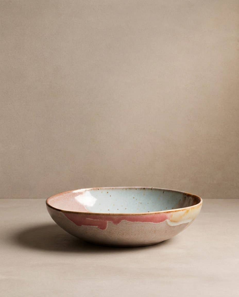 Melting Ice Cream stoneware pasta plate, further view