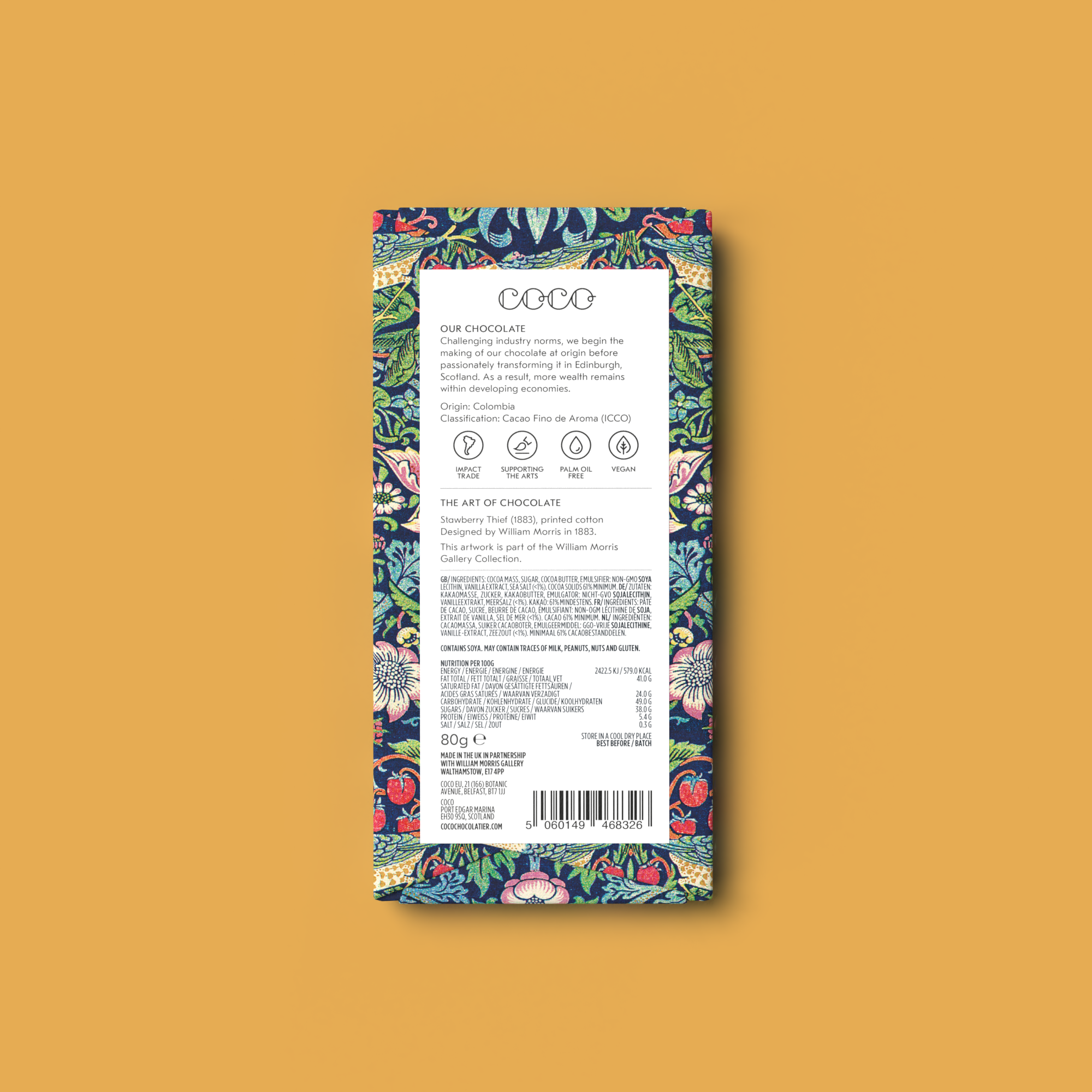 Sea Salt Dark Chocolate William Morris Limited Edition