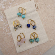 Everyday Oval Turquoise Hoops by Little Nell, further view