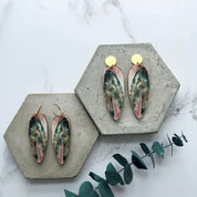 Calathea Stromanthe Triostar Plant Drop Earrings