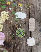 Keyring Flower Press | Greens & Yellows