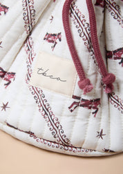 Cotton Wash Bag in Cream Gallop