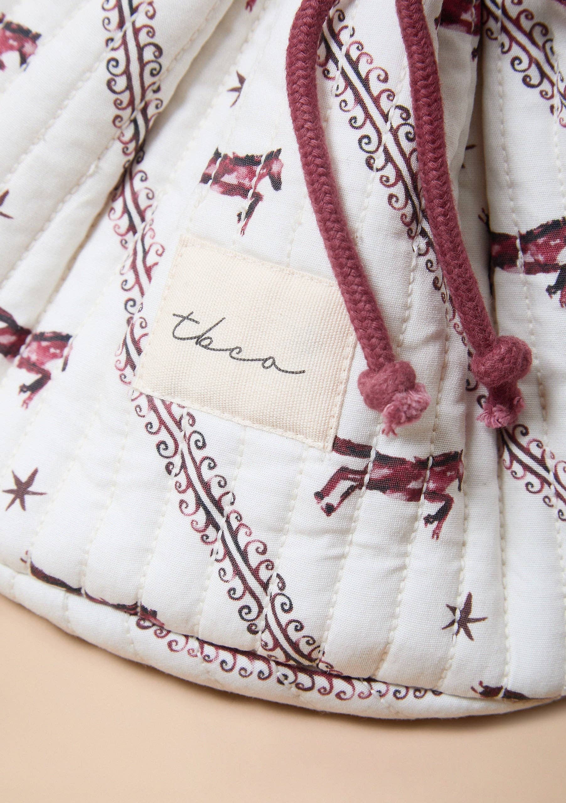 Cotton Wash Bag in Cream Gallop