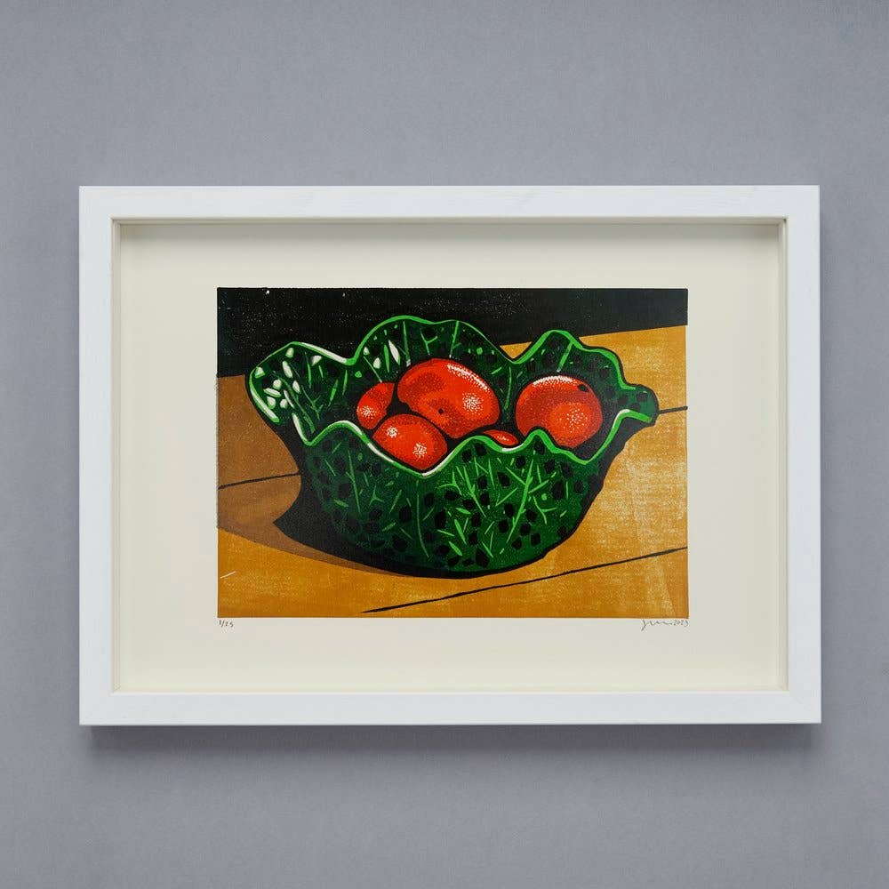 Satsumas linocut A3 print