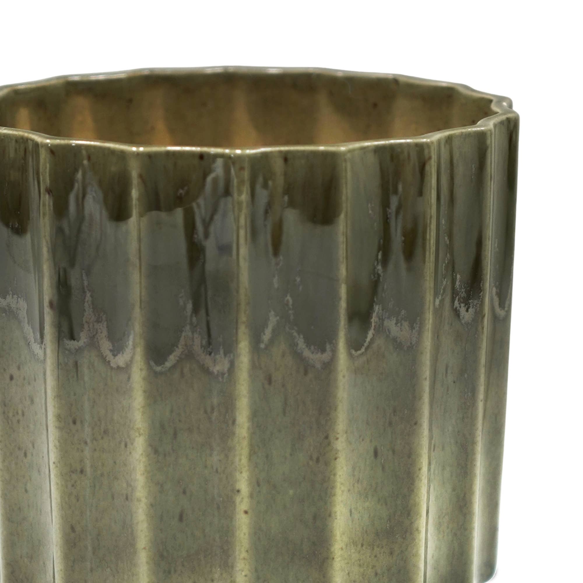 Lugano Scalloped Reactive Glaze Planter 16cm
