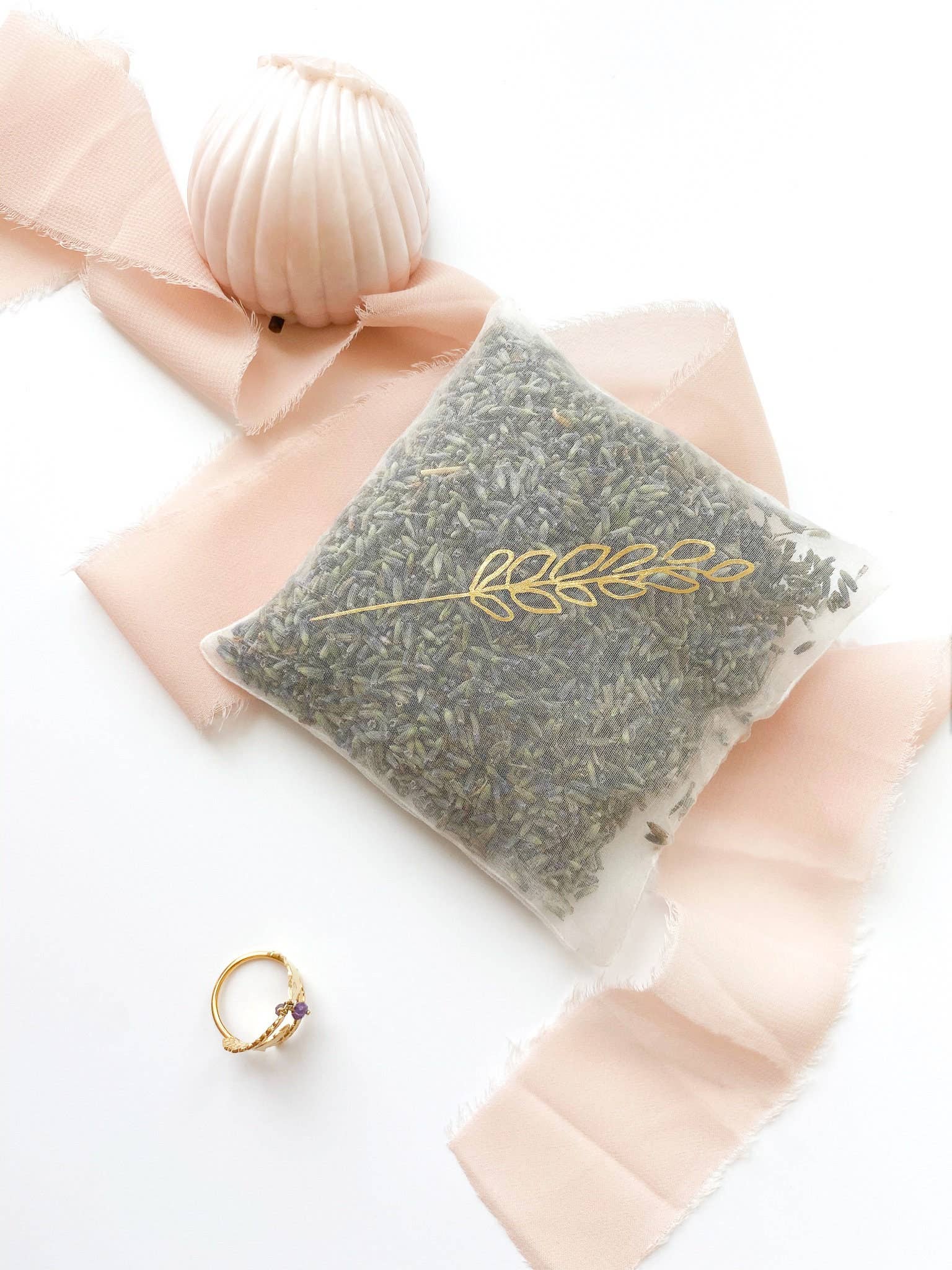 Lavender Motif Silk Lavender Bag