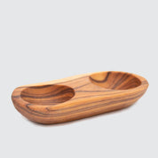 Olive Wood Double Egg / Salt and Spice Cup