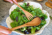 Olive wood slim salad servers by AARVEN