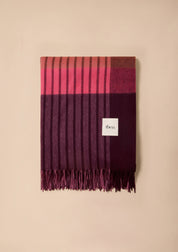 Lambswool Blanket in Pink Pop Stripe