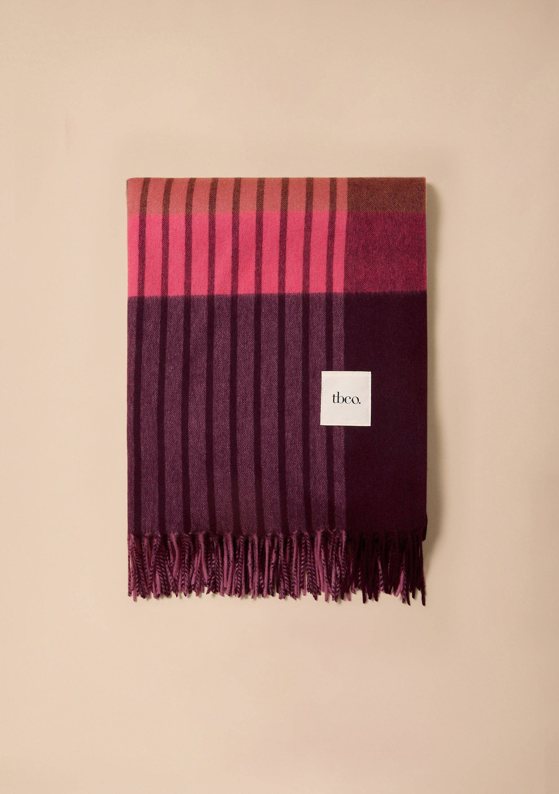 Lambswool Blanket in Pink Pop Stripe