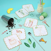 Stitch Your Cocktail Napkins embroidery kit, further view