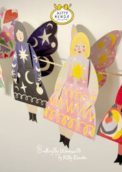 Butterfly Woman Sitting Greeting Card - Stardust