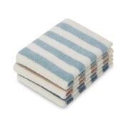 Resusable & Eco-Friendly Terry Washcloths - Striped Aqua