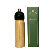 Green and gold salt and pepper grinder, further view