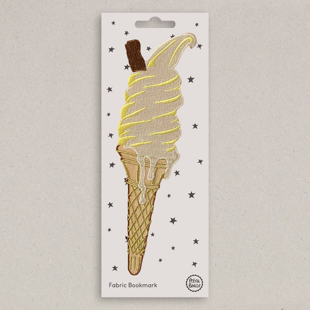 Embroidered Fabric Bookmark - Ice Cream Design