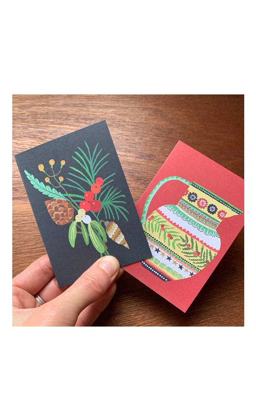 Christmas Mini Card Pack of 6 | Winter Bunch & Christmas Jug
