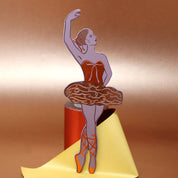 Ark Colour Design Ballerina foiled leather bookmark with peach highlights