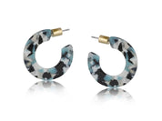 Oval Hoop Earrings | Blue