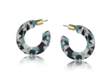 Oval Hoop Earrings | Blue
