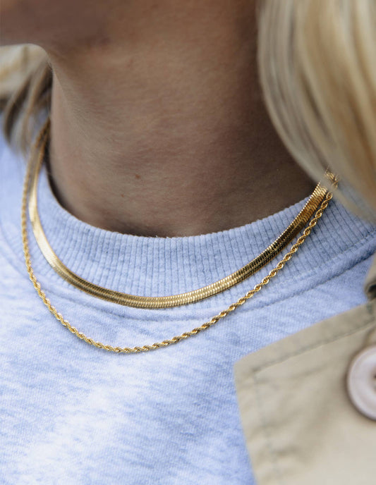 Gold Double Layer Feature Necklace - Waterproof