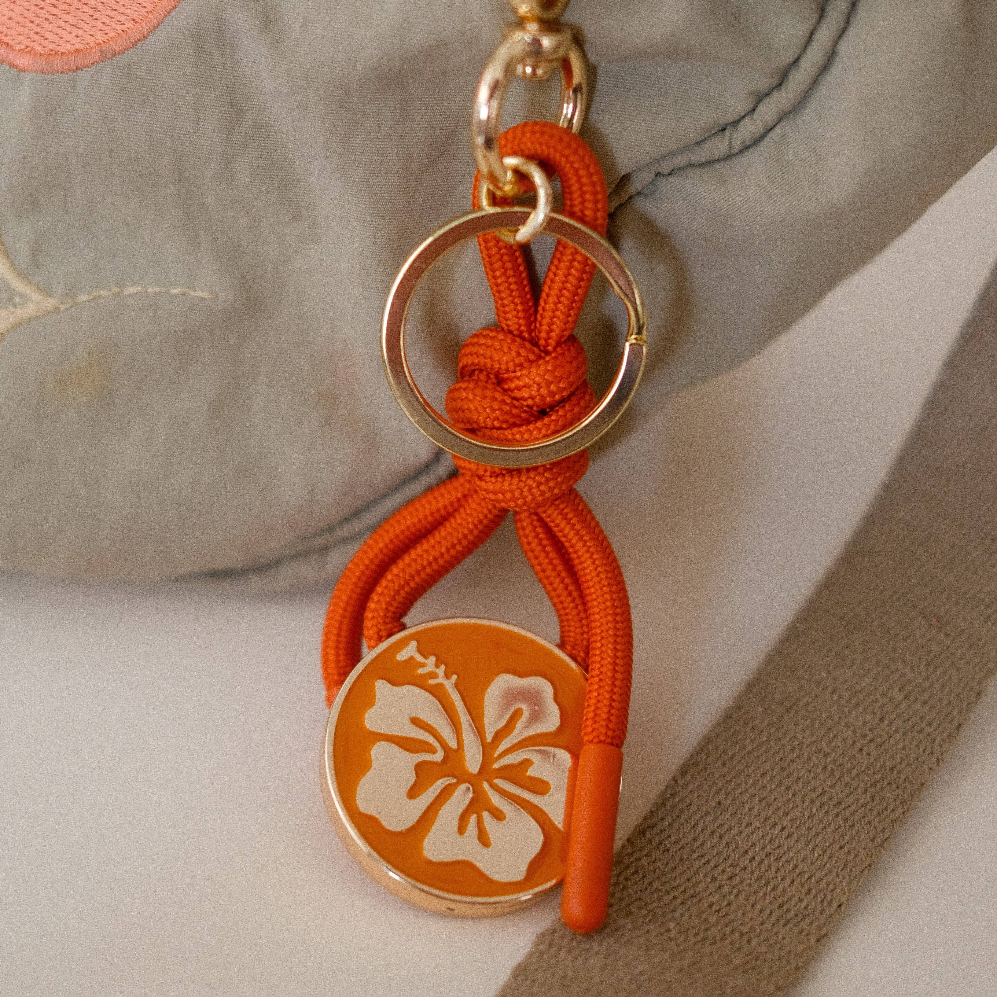 Hibiscus Bag Charm Keychain