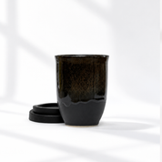 Reusable ceramic coffee cup in Manhattan, further view