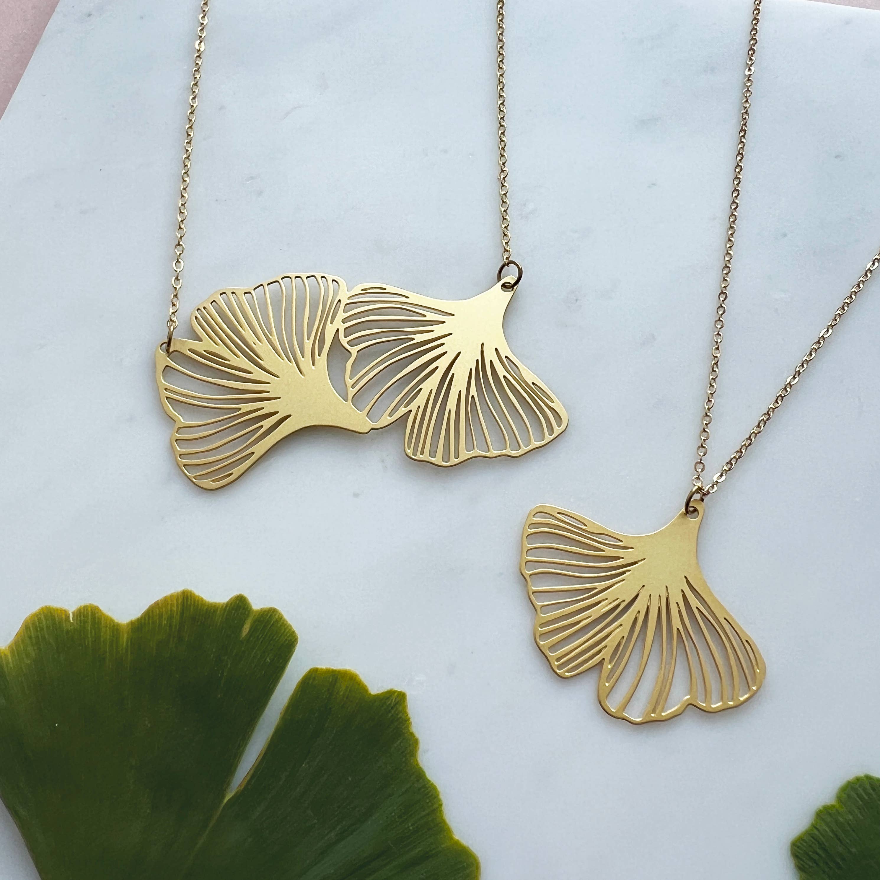 Gingko Leaf Necklace | Gold