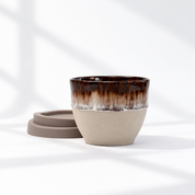 Ceramic flat white cup in Rome, further view