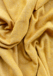 Recycled Wool Small Picnic Blanket | Golden Herringbone