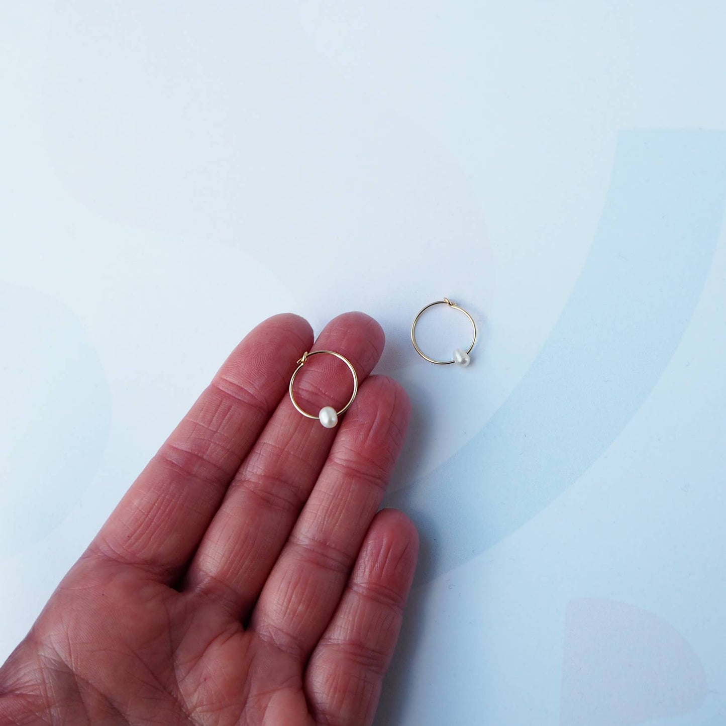 Flora Pearl Hoop Earrings