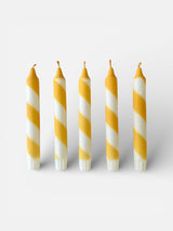 Candy Cane Stripe Hand Dipped Candles  | Butter Yellow & White