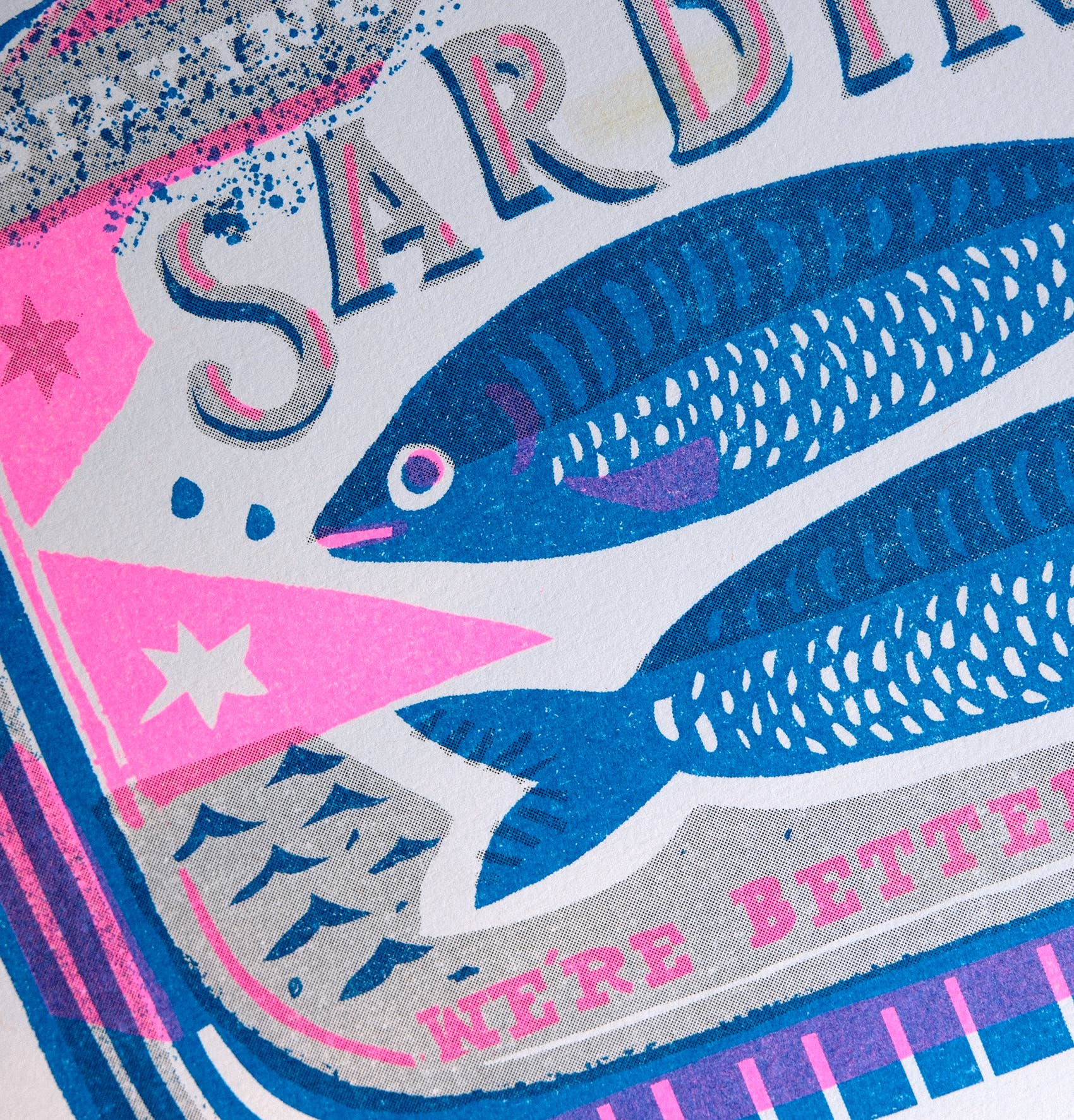 Sardines Risograph Art Print | A4