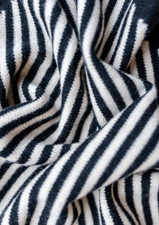 Merino Triangle Scarf | Black Stripe