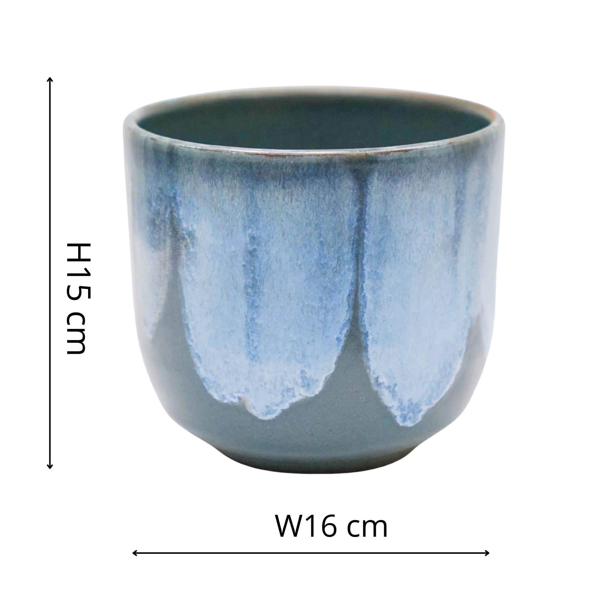 Rowe Drip Reactive Glaze Planter H15cm x D16cm