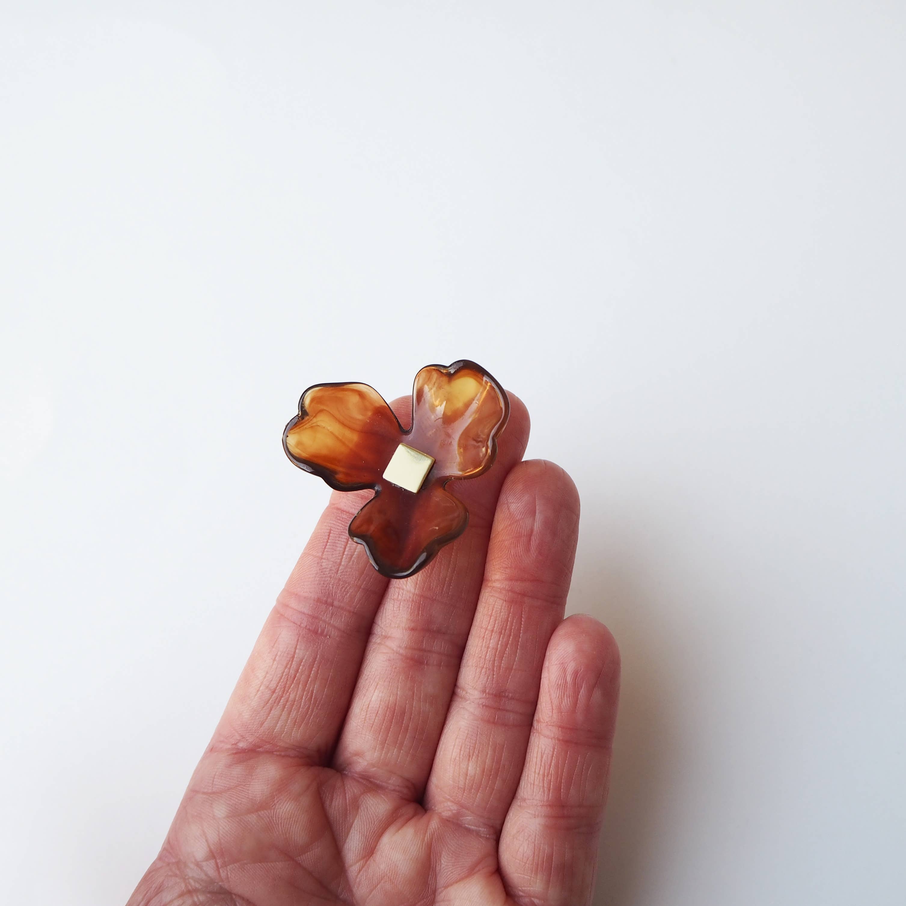 Maxi Bloom Floral Earrings in Ochre