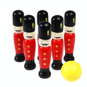 Wooden Skittles Set | Soldier Design, 6 Skittles & Ball
