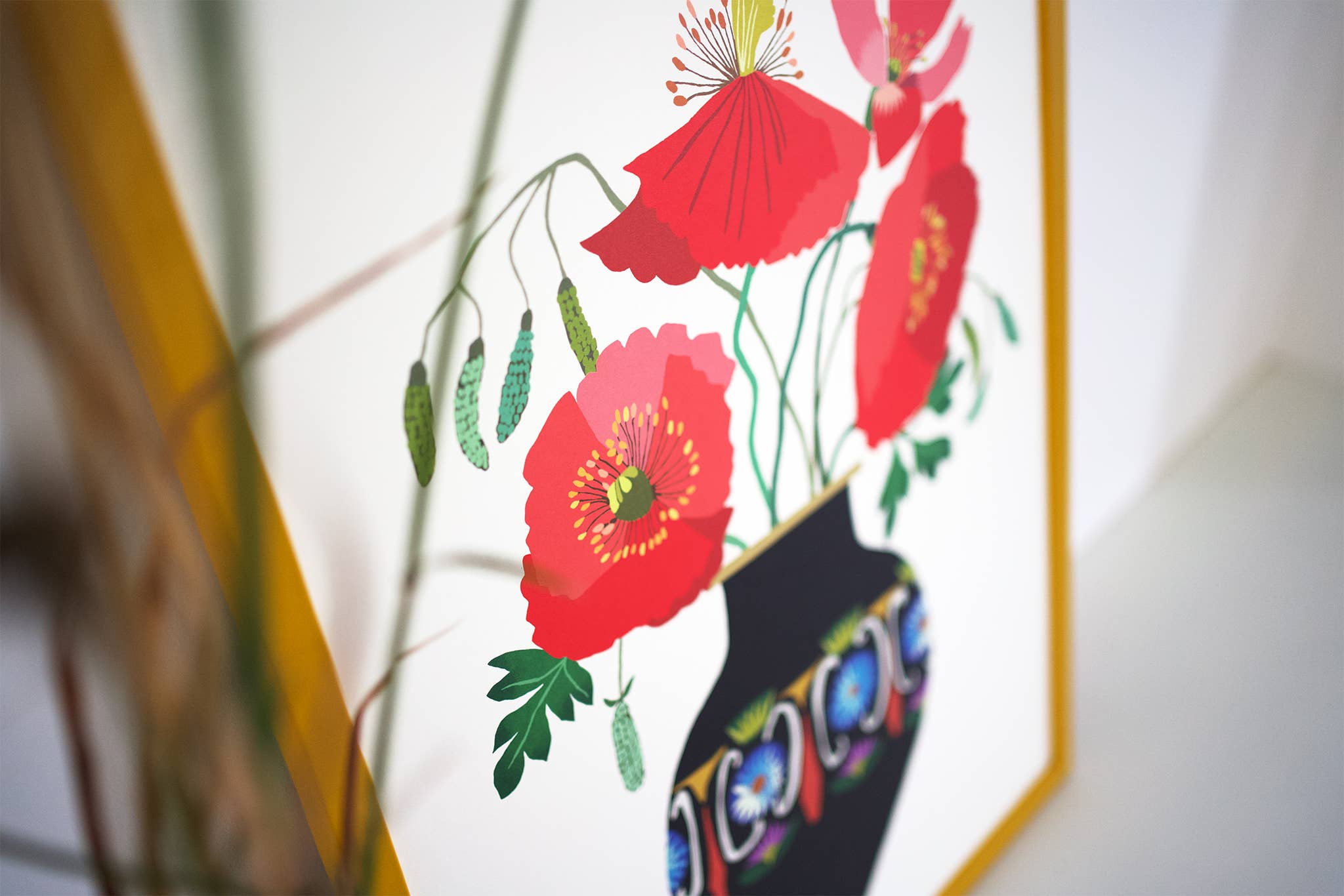 Poppies In a Vase Art Print A3