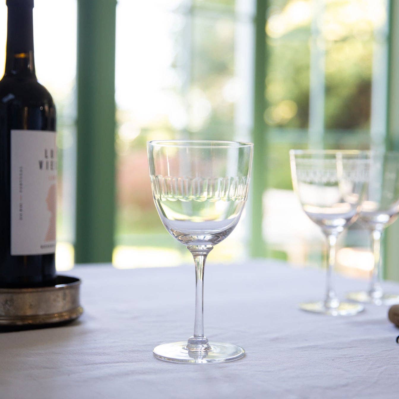 Large Crystal Wine Glasses x6 | Lens Design